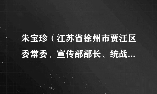 朱宝珍（江苏省徐州市贾汪区委常委、宣传部部长、统战部部长）