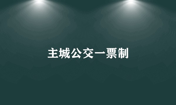 主城公交一票制