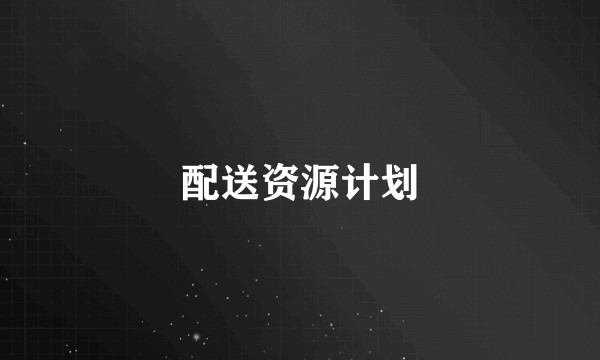 配送资源计划