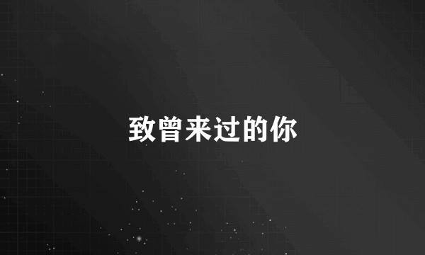 致曾来过的你