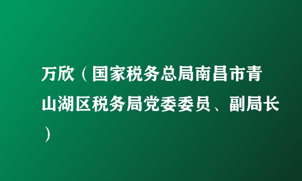 万欣（国家税务总局南昌市青山湖区税务局党委委员、副局长）