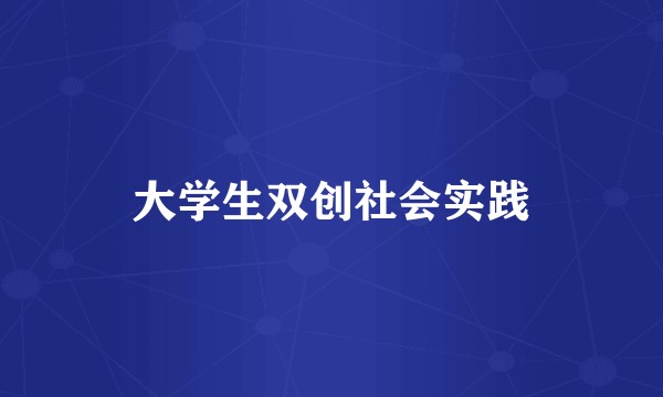 大学生双创社会实践