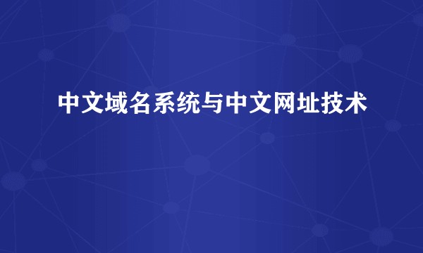 中文域名系统与中文网址技术