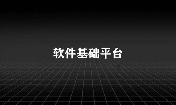 软件基础平台
