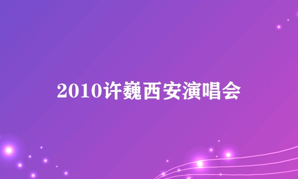 2010许巍西安演唱会