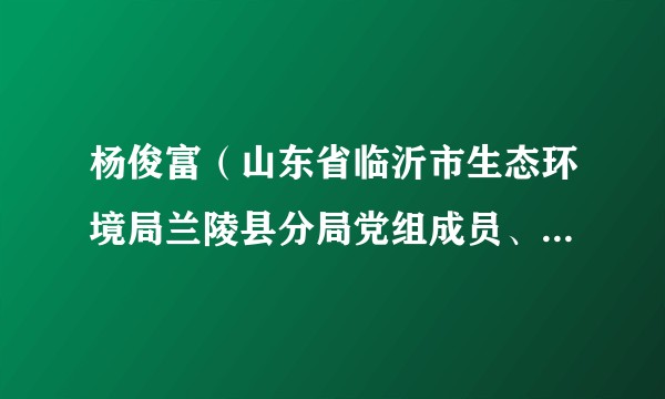 杨俊富（山东省临沂市生态环境局兰陵县分局党组成员、四级调研员）