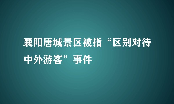 襄阳唐城景区被指“区别对待中外游客”事件