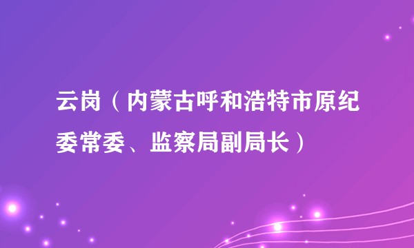 云岗（内蒙古呼和浩特市原纪委常委、监察局副局长）