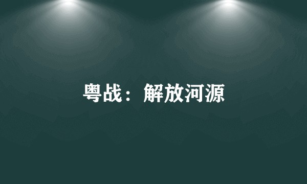 粤战：解放河源