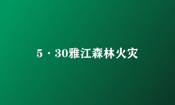 5·30雅江森林火灾