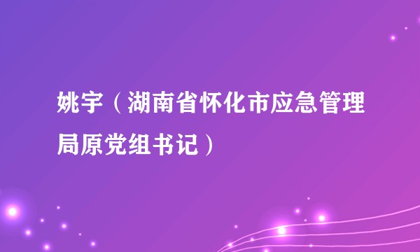 姚宇（湖南省怀化市应急管理局原党组书记）