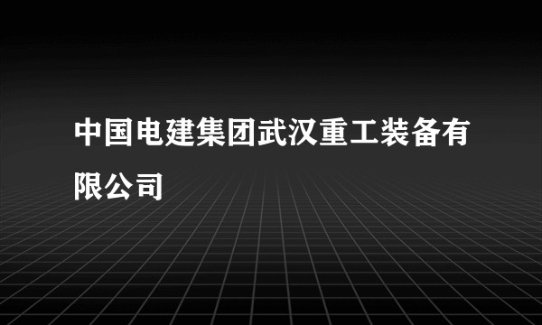 中国电建集团武汉重工装备有限公司