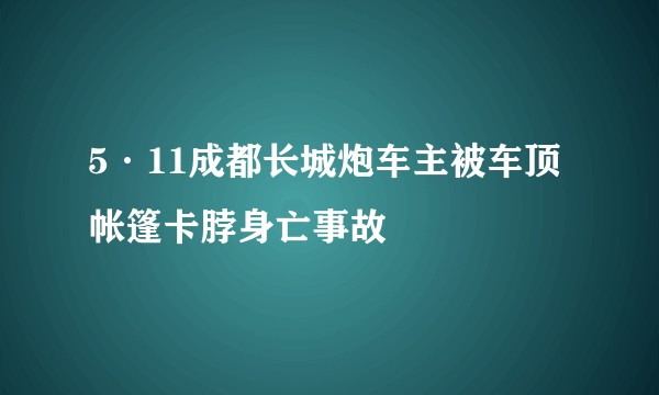 5·11成都长城炮车主被车顶帐篷卡脖身亡事故