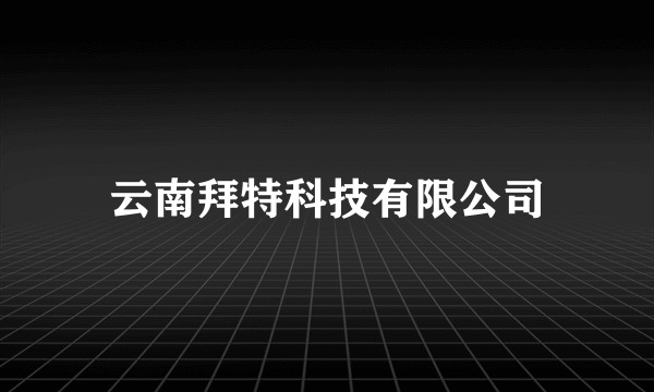 云南拜特科技有限公司