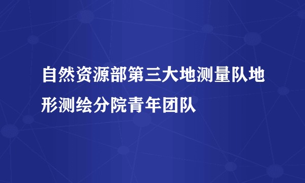 自然资源部第三大地测量队地形测绘分院青年团队