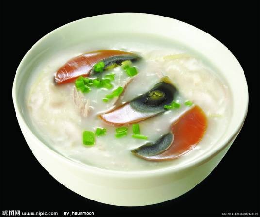 皮蛋瘦肉粥（广东省的地方传统著名小吃）