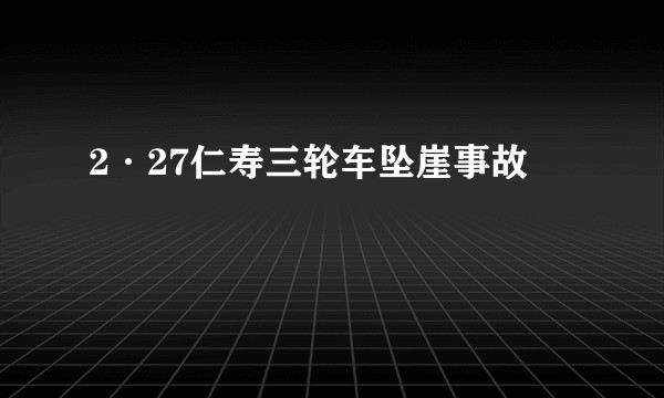 2·27仁寿三轮车坠崖事故