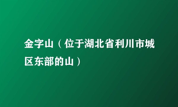 金字山（位于湖北省利川市城区东部的山）