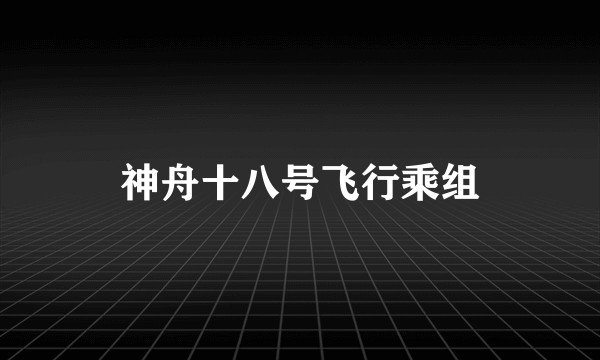 神舟十八号飞行乘组