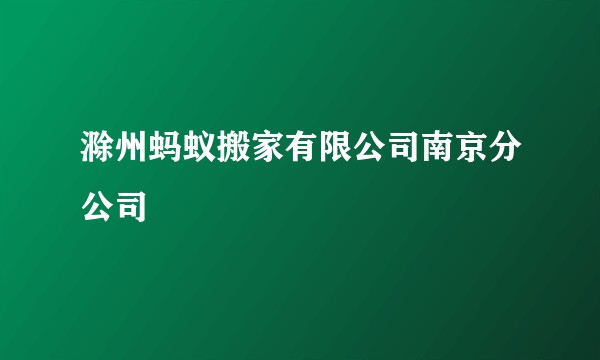 滁州蚂蚁搬家有限公司南京分公司