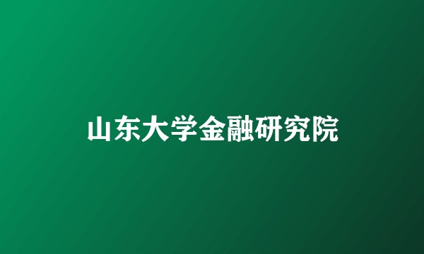 山东大学金融研究院