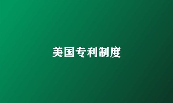 美国专利制度
