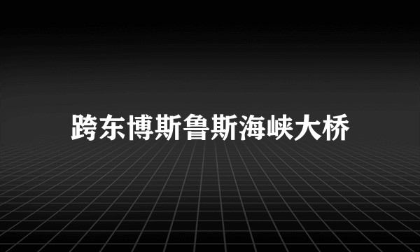跨东博斯鲁斯海峡大桥
