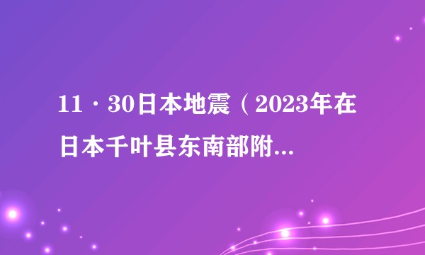 11·30日本地震(2023年在日本千叶县东南部附近海域发生的地震)