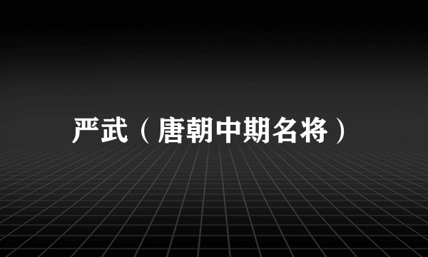 严武（唐朝中期名将）