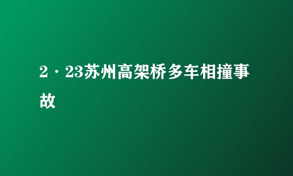2·23苏州高架桥多车相撞事故