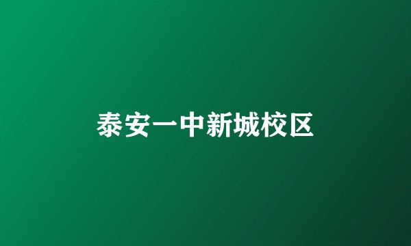 泰安一中新城校区