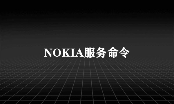 NOKIA服务命令