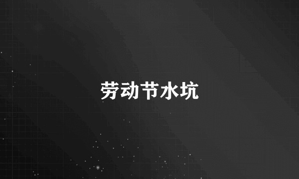 劳动节水坑