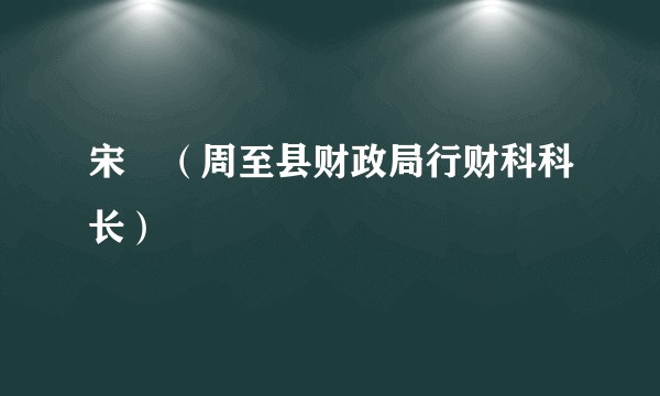 宋喆（周至县财政局行财科科长）