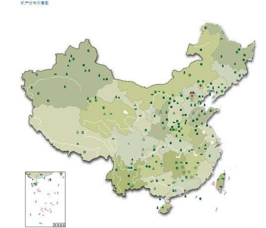 中国矿产资源分布图