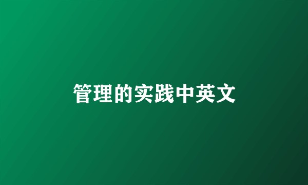 管理的实践中英文