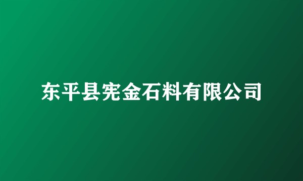 东平县宪金石料有限公司