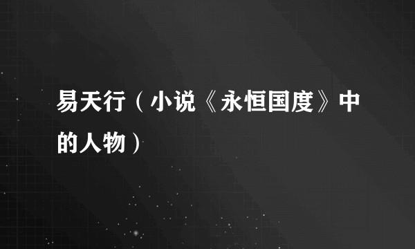 易天行（小说《永恒国度》中的人物）