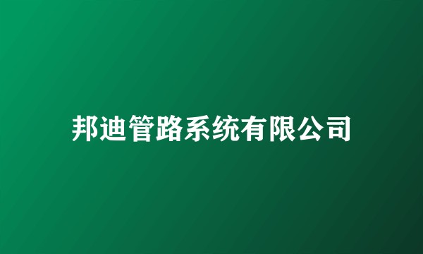 邦迪管路系统有限公司