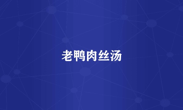 老鸭肉丝汤