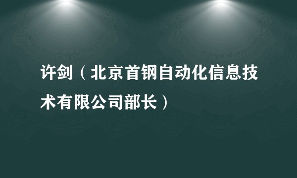 许剑(北京首钢自动化信息技术有限公司部长)