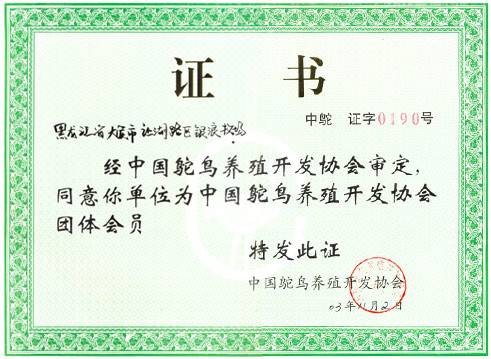 中国鸵鸟养殖开发协会