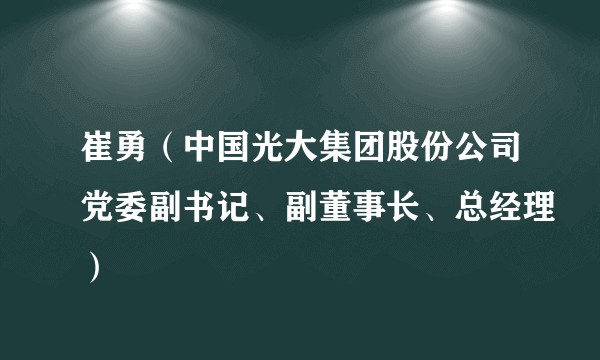 崔勇（中国光大集团股份公司党委副书记、副董事长、总经理）