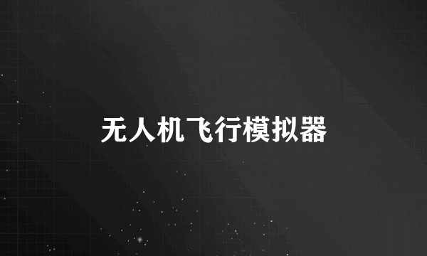 无人机飞行模拟器
