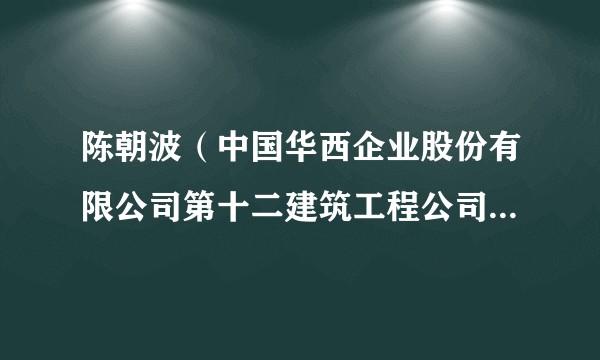 陈朝波（中国华西企业股份有限公司第十二建筑工程公司三分公司工作人员）