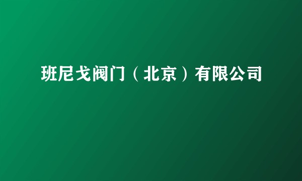 班尼戈阀门（北京）有限公司