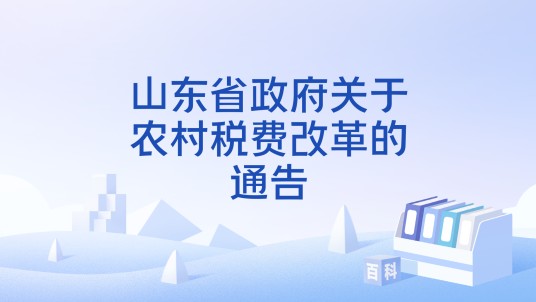 山东省政府关于农村税费改革的通告