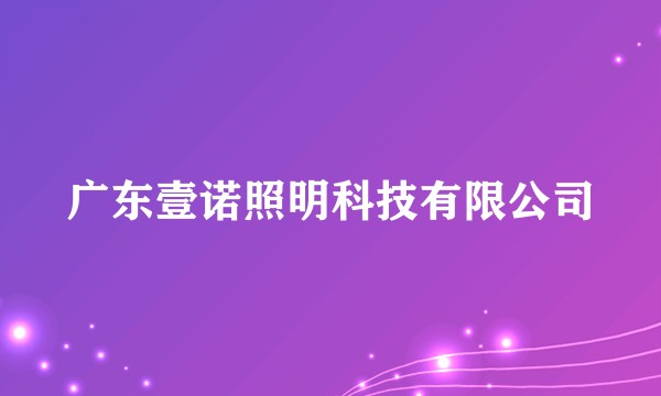 广东壹诺照明科技有限公司