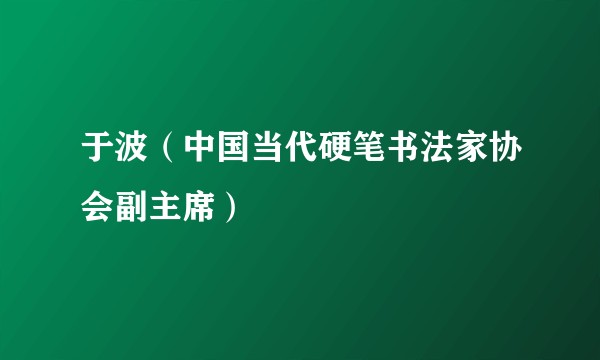 于波（中国当代硬笔书法家协会副主席）