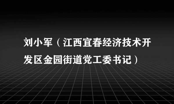 刘小军（江西宜春经济技术开发区金园街道党工委书记）